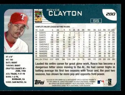 2001 Topps #280 Royce Clayton - Baseball Card Single