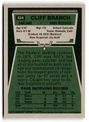 2001 Topps Archives #17 Cliff Branch - Football Card Single