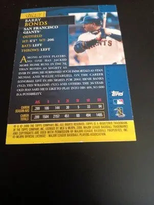 2001 Topps - Golden Anniversary Barry Bonds #GA17. Gold Nuggets. Giants. NRMT+ - Baseball Card Single