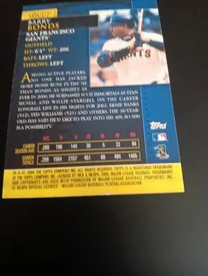 2001 Topps - Golden Anniversary Barry Bonds #GA17. Gold Nuggets. Giants. NRMT+ - Baseball Card Single
