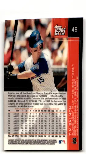 2001 Topps HD #48 Tim Salmon NMMt Angels ID:59062 - Baseball Card Single