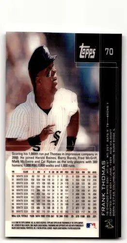 2001 Topps HD #70 Frank Thomas EX/NM White Sox ID:59108 - Baseball Card Single