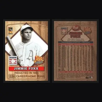 2001 Topps Post 500 Home Run Club #3 Jimmie Foxx Athletics HOF - Baseball Card Single