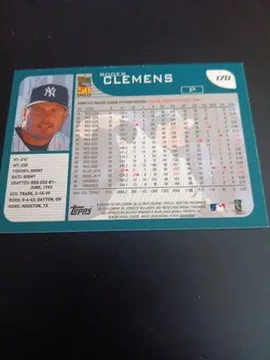 2001 Topps - Roger Clemens #170. NY Yankees. NRMT+ - Baseball Card Single