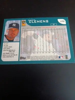 2001 Topps - Roger Clemens #170. NY Yankees. NRMT+ - Baseball Card Single