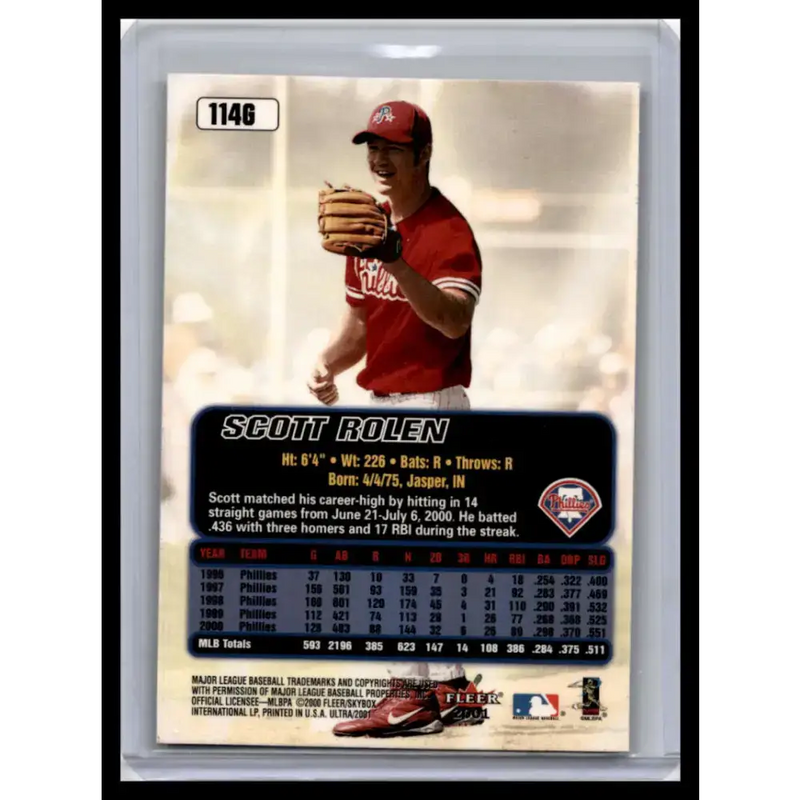 2001 Ultra #114G Scott Rolen NM-MT Philadelphia Phillies Baseball Card - Baseball Card Single