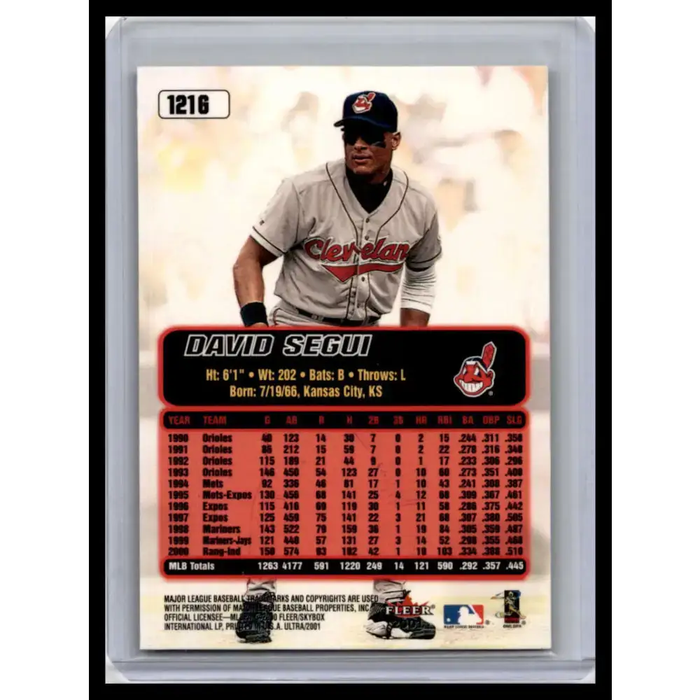 2001 Ultra #121G David Segui NM-MT Cleveland Indians Baseball Card - Baseball Card Single