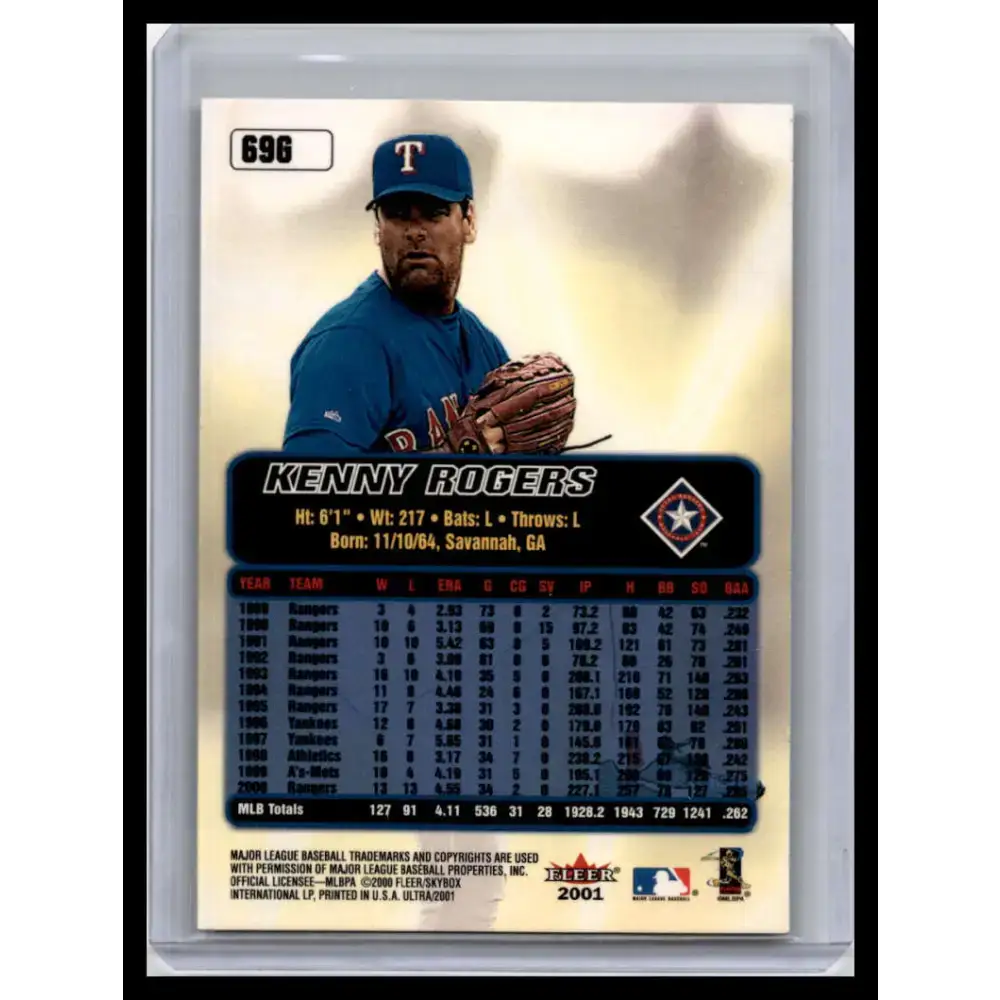 2001 Ultra #69G Kenny Rogers NM-MT Texas Rangers Baseball Card - Baseball Card Single
