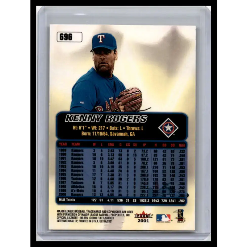 2001 Ultra #69G Kenny Rogers NM-MT Texas Rangers Baseball Card - Baseball Card Single