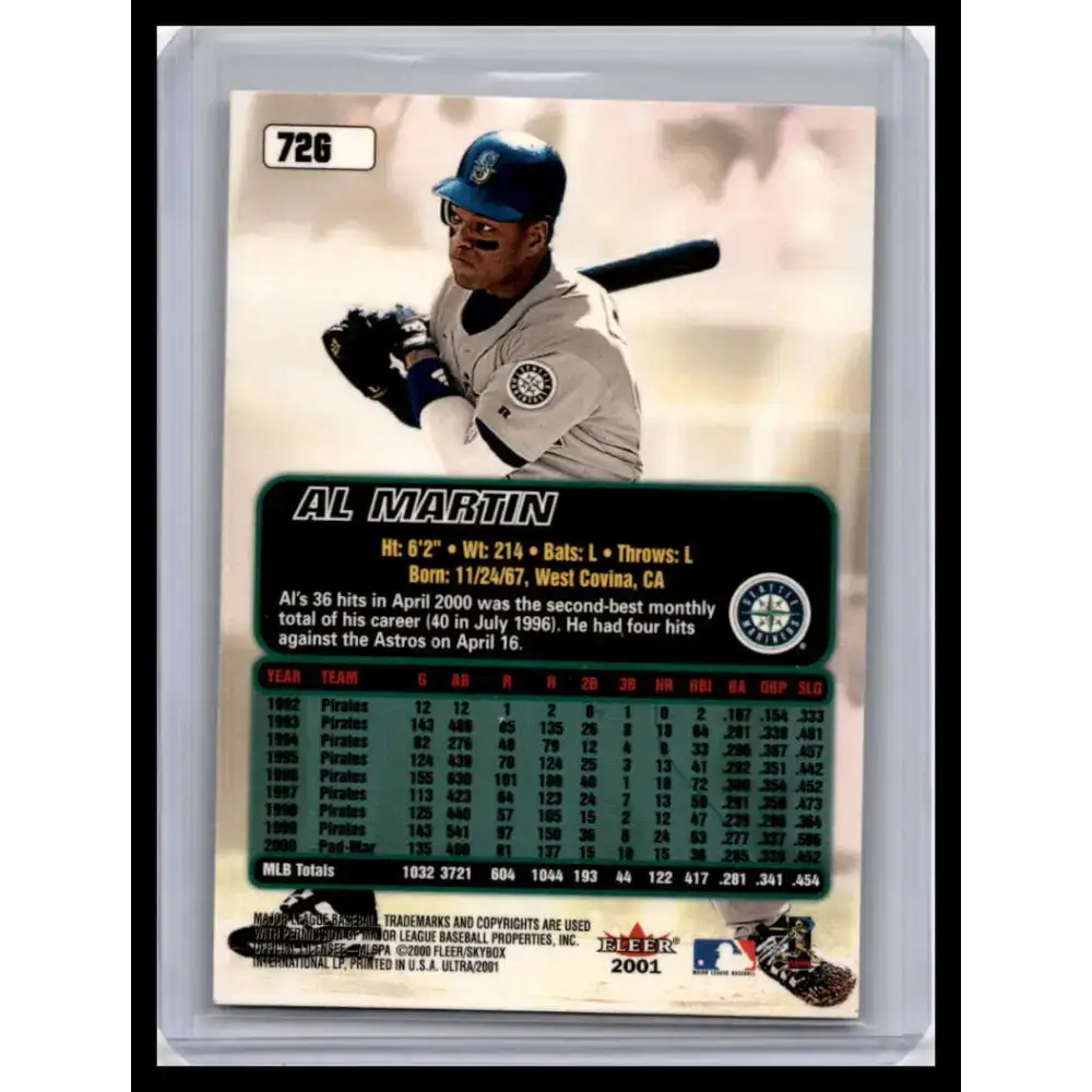 2001 Ultra #72G Al Martin NM-MT Seattle Mariners Baseball Card - Baseball Card Single