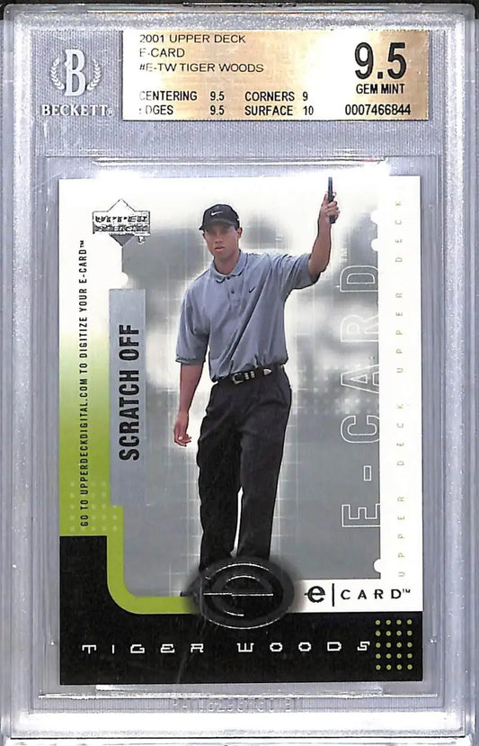 2001 Upper Deck E-Card #E-TW Tiger Woods BGS 9.5 Gem Mint - Golf Card Single