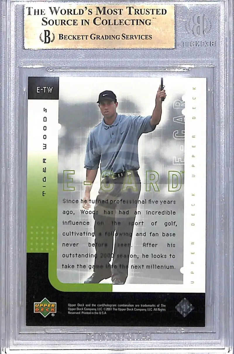 2001 Upper Deck E-Card #E-TW Tiger Woods BGS 9.5 Gem Mint - Golf Card Single