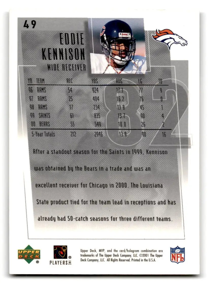 2001 Upper Deck MVP #49 Eddie Kennison - Football Card Single