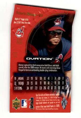 2001 Upper Deck Ovation #11 Roberto Alomar Cleveland Indians Basebal ID:63307 - Baseball Card Single