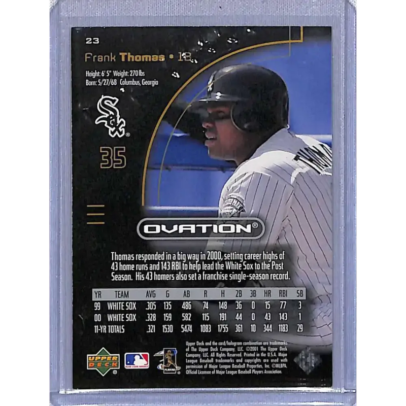 2001 Upper Deck Ovation #23 Frank Thomas NM-MT Baseball Card - Baseball Card Single