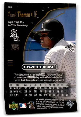Original gloss Upper Deck Ovation Frank Thomas baseball card White Sox ID 70147