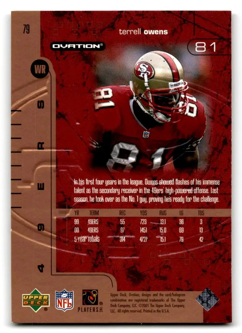 2001 Upper Deck Ovation #79 Terrell Owens - Football Card Single