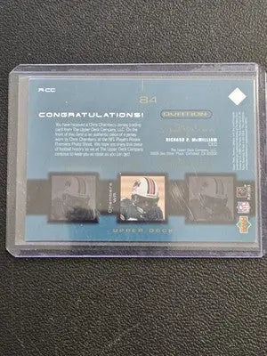 2001 Upper Deck Ovation #R-CC Chris Chambers Rookie Gear - Football Card Single