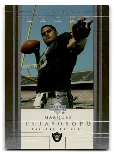 Original gloss of Marques Tuiasosopo Upper Deck Rookie Card from 2001 Upper Deck Rookie F/X
