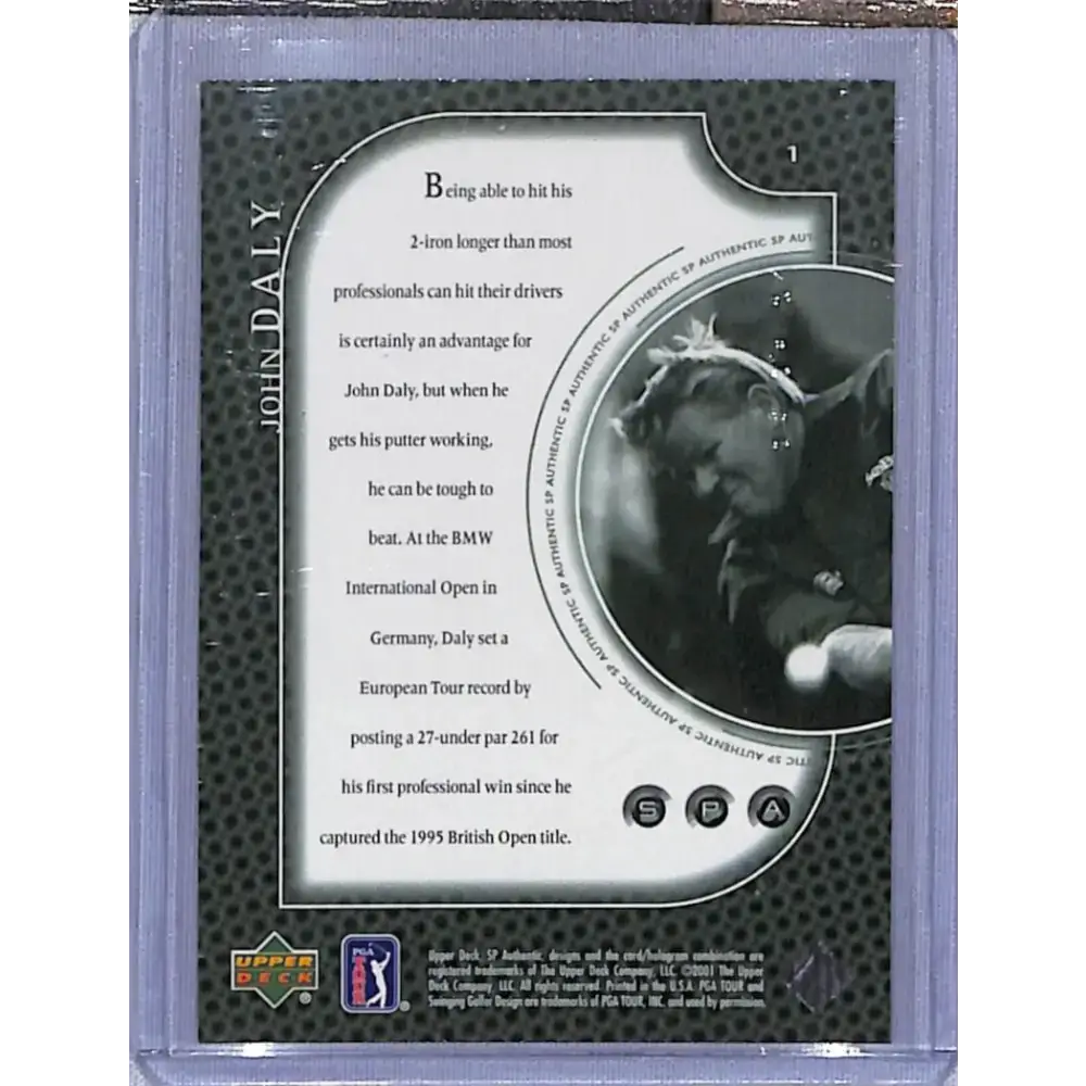 2001 Upper Deck SP Authentic Preview #1 John Daly NM-MT Golf Card - Other
