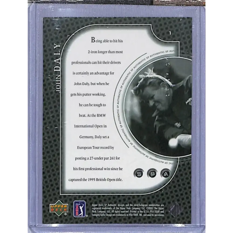 2001 Upper Deck SP Authentic Preview #1 John Daly NM-MT Golf Card - Other