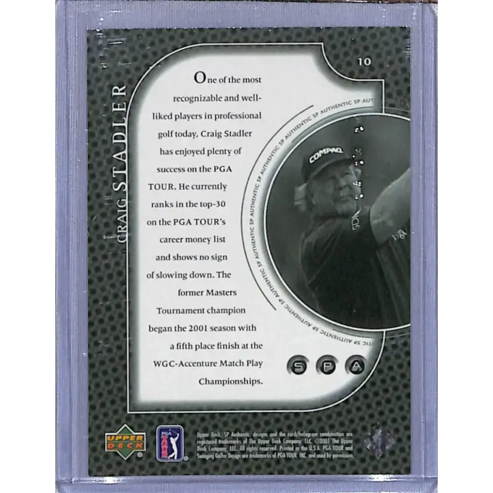 2001 Upper Deck SP Authentic Preview #10 Craig Stadler NM-MT Golf Card - Golf Card Single