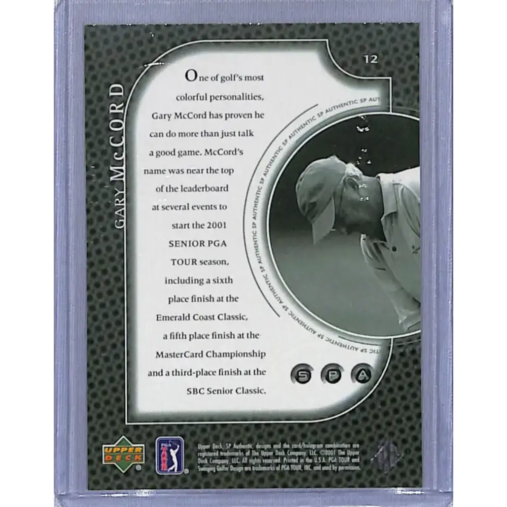 2001 Upper Deck SP Authentic Preview #12 Gary McCord NM-MT Golf Card - Other