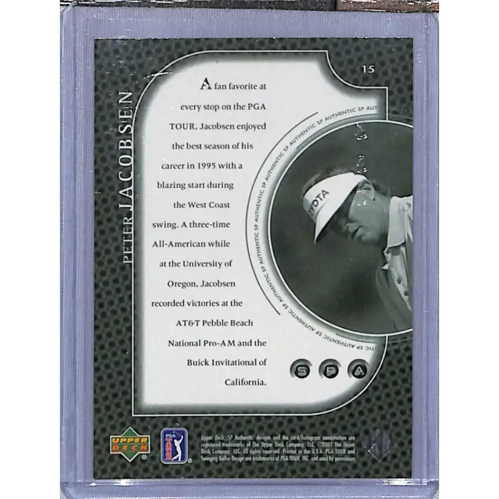 2001 Upper Deck SP Authentic Preview #15 Peter Jacobsen NM-MT Golf Card - Golf Card Single