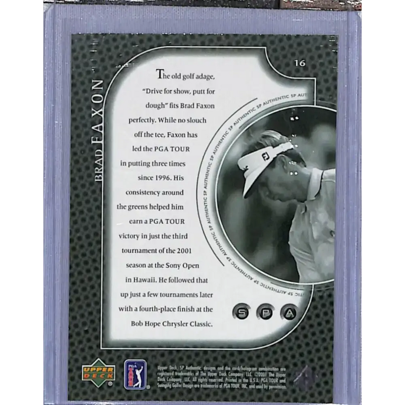 2001 Upper Deck SP Authentic Preview #16 Brad Faxon NM-MT Golf Card - Other