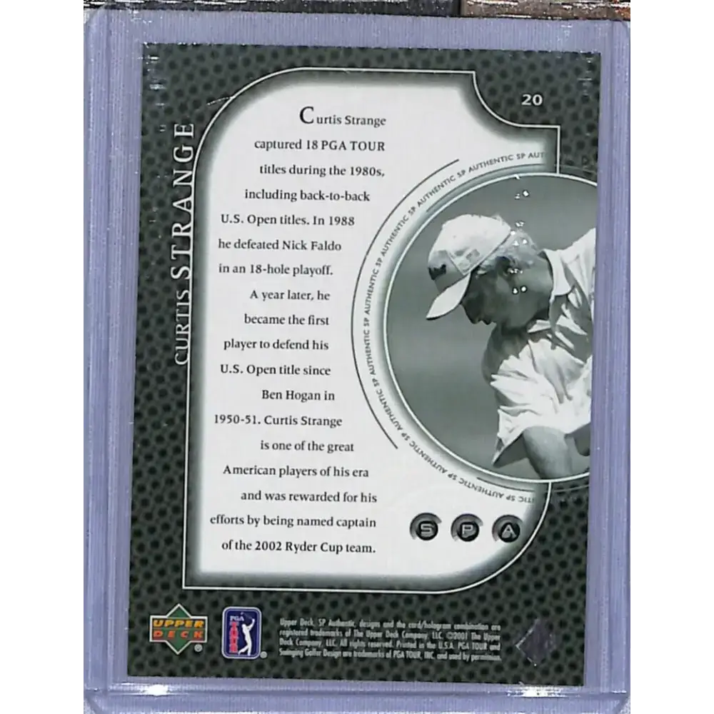 2001 Upper Deck SP Authentic Preview #20 Curtis Strange NM-MT Golf Card - Other