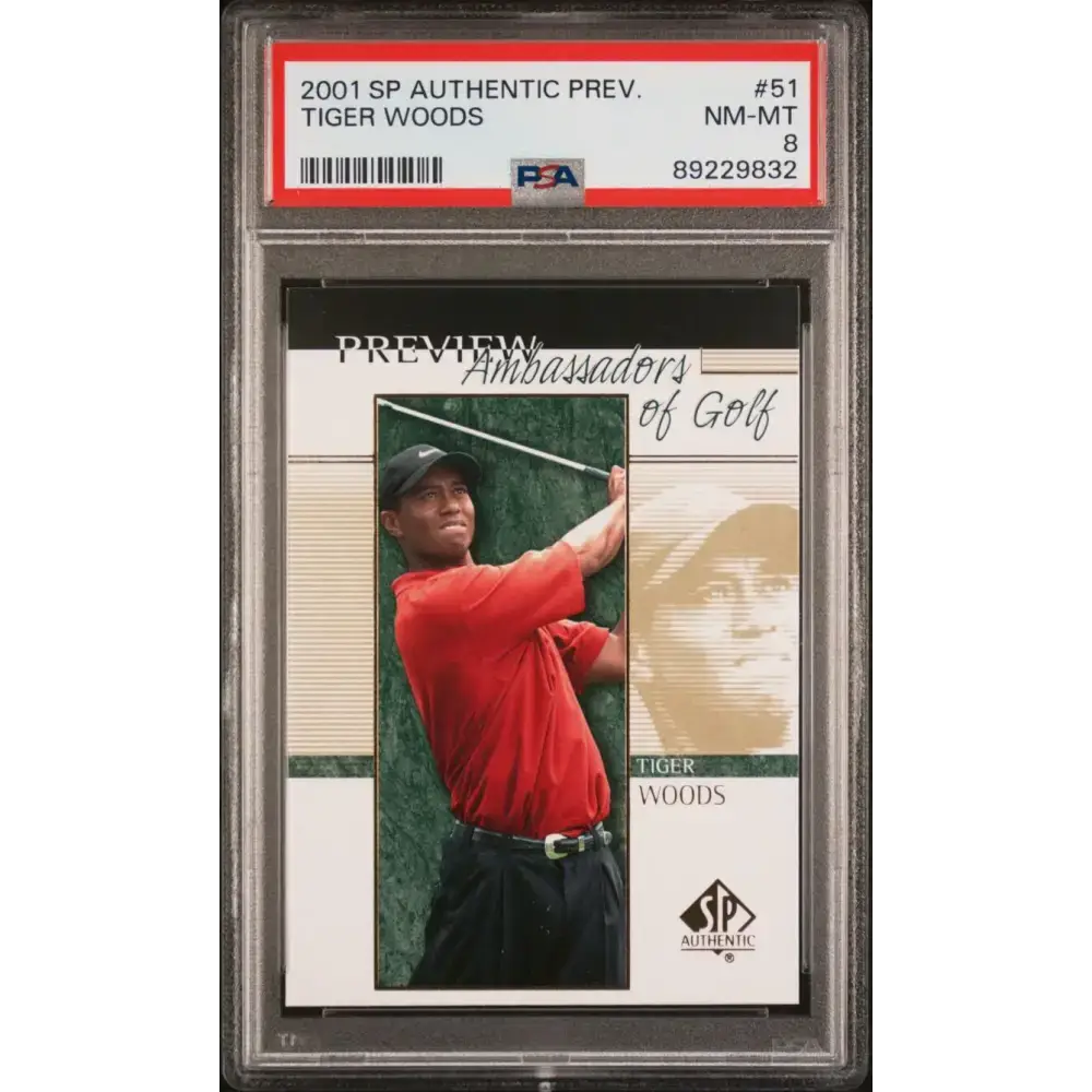 2001 Upper Deck SP Authentic Preview #21 Tiger Woods PSA 8 NM-MT Golf Card - Other