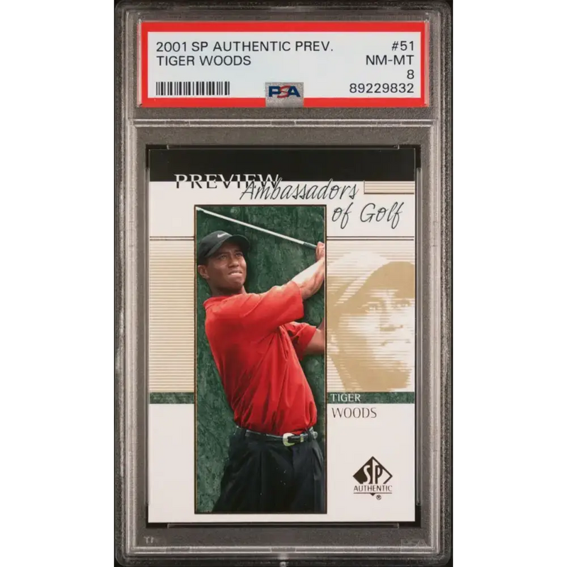 2001 Upper Deck SP Authentic Preview #21 Tiger Woods PSA 8 NM-MT Golf Card - Other