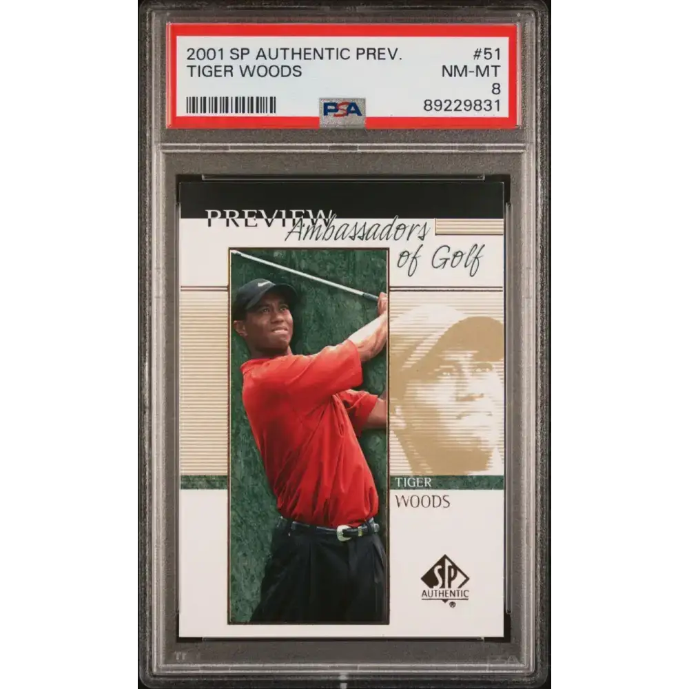 2001 Upper Deck SP Authentic Preview #21 Tiger Woods PSA 8 NM-MT Golf Card - Other