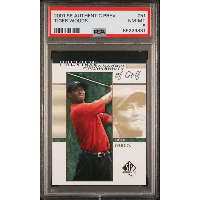 2001 Upper Deck SP Authentic Preview #21 Tiger Woods PSA 8 NM-MT Golf Card - Other