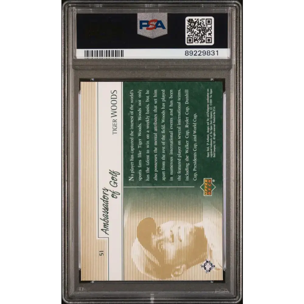 2001 Upper Deck SP Authentic Preview #21 Tiger Woods PSA 8 NM-MT Golf Card - Other