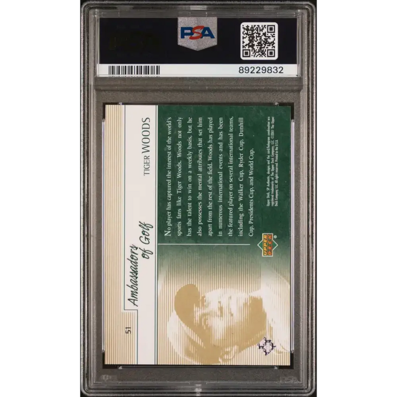 2001 Upper Deck SP Authentic Preview #21 Tiger Woods PSA 8 NM-MT Golf Card - Other
