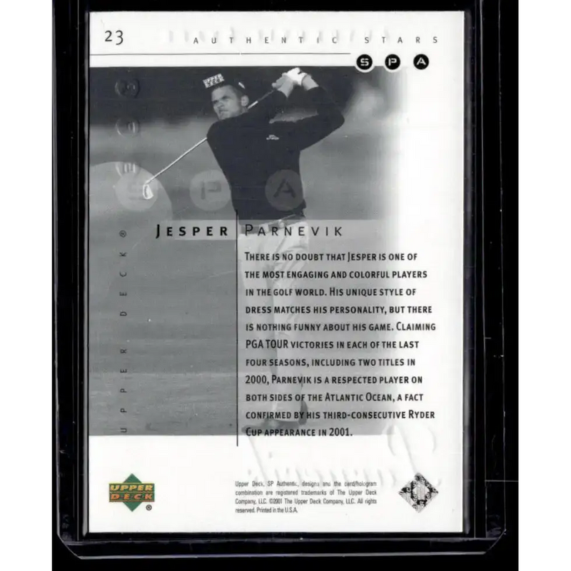 2001 Upper Deck SP Authentic Preview #23 Jesper Parnevik NM-MT Golf Card - Other