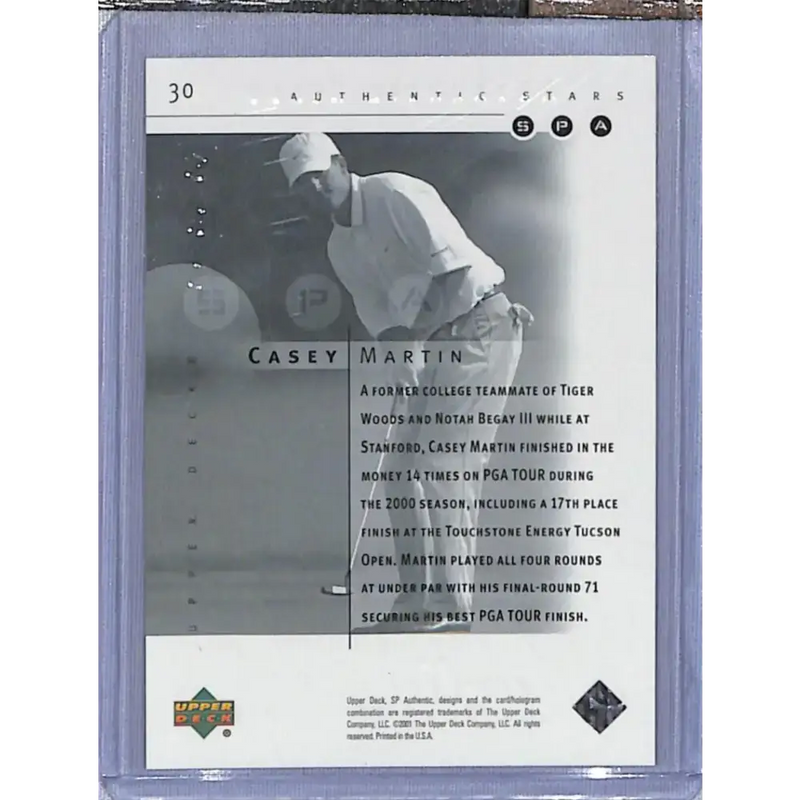 2001 Upper Deck SP Authentic Preview #30 Casey Martin NM-MT Golf Card - Other