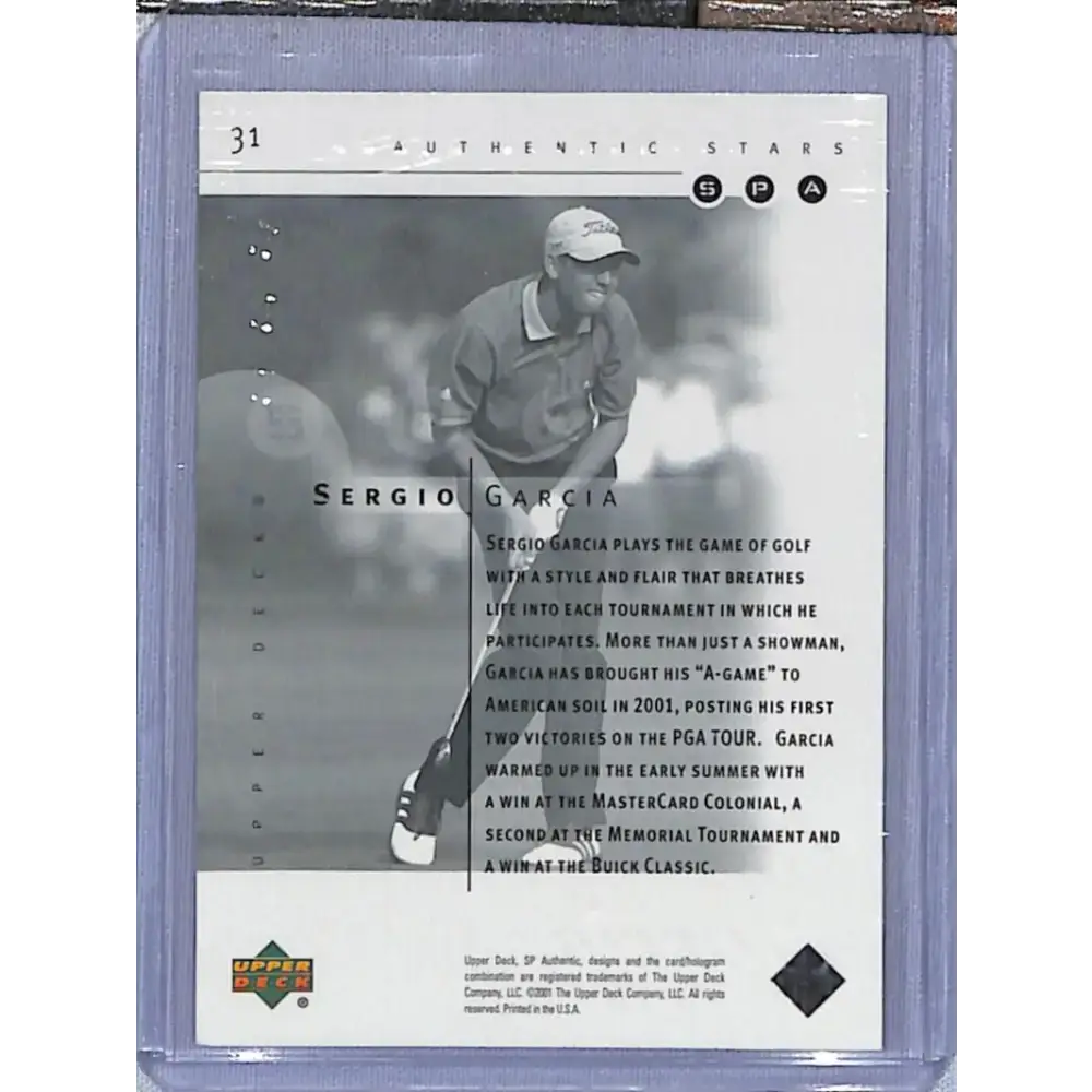 2001 Upper Deck SP Authentic Preview #31 Sergio Garcia NM-MT Golf Card - Other