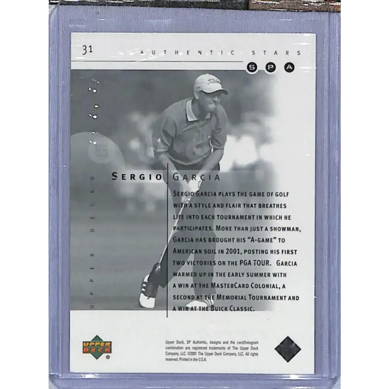 2001 Upper Deck SP Authentic Preview #31 Sergio Garcia NM-MT Golf Card - Other
