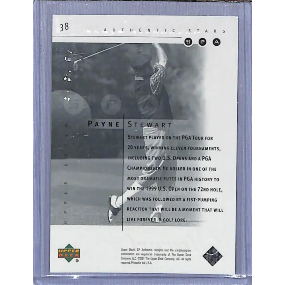 2001 Upper Deck SP Authentic Preview #38 Payne Stewart NM-MT Golf Card - Other