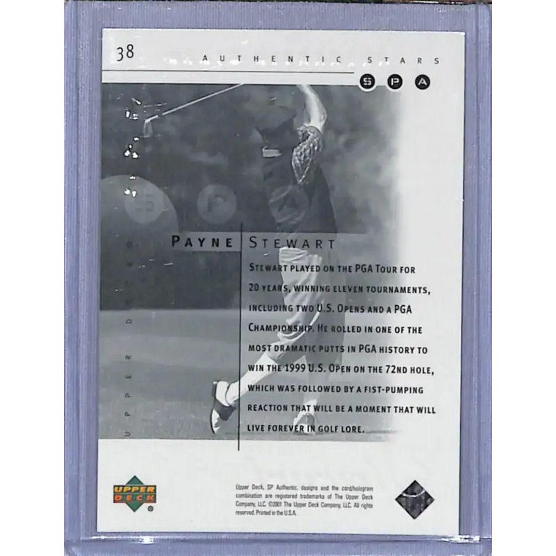 2001 Upper Deck SP Authentic Preview #38 Payne Stewart NM-MT Golf Card - Other