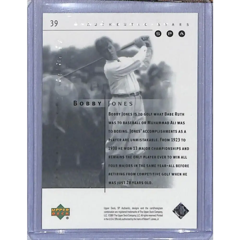 2001 Upper Deck SP Authentic Preview #39 Bobby Jones NM-MT Golf Card - Other