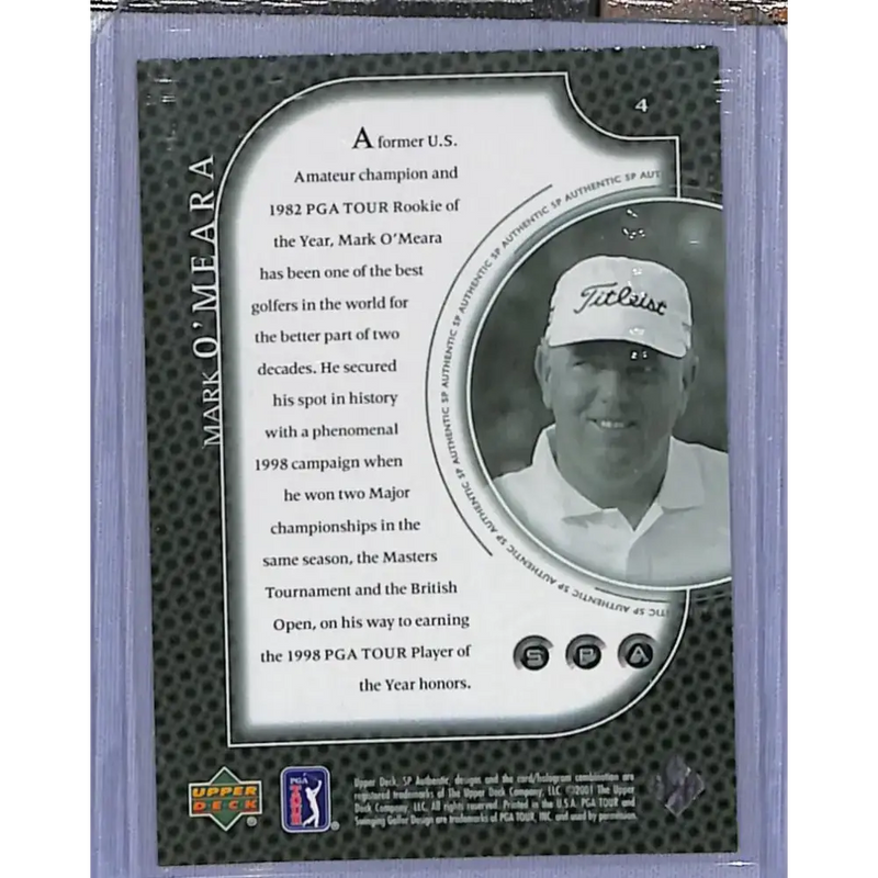 2001 Upper Deck SP Authentic Preview #4 Mark O’Meara NM-MT Golf Card - Other