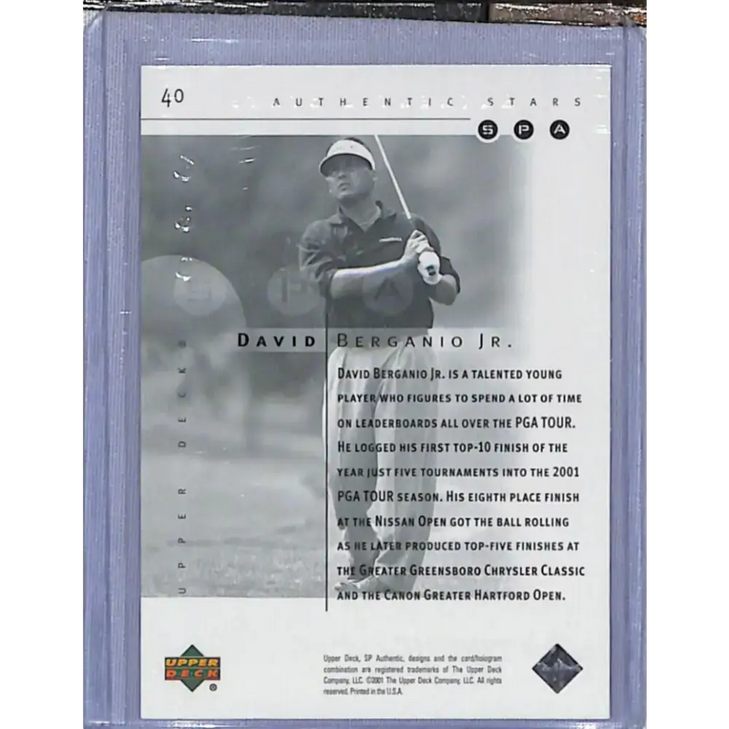 2001 Upper Deck SP Authentic Preview #40 David Berganio NM-MT Golf Card - Other