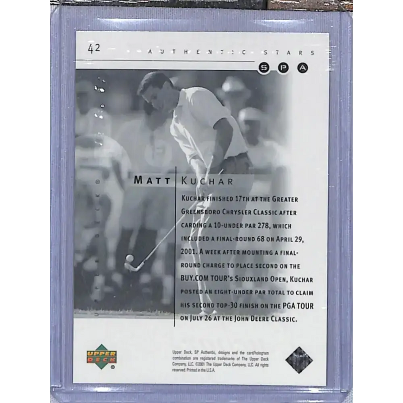 2001 Upper Deck SP Authentic Preview #42 Matt Kuchar NM-MT Golf Card - Other