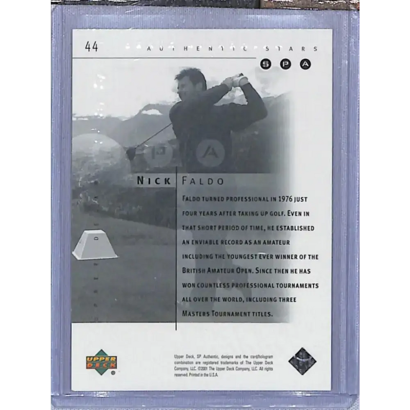 2001 Upper Deck SP Authentic Preview #44 Nick Faldo NM-MT Golf Card - Other