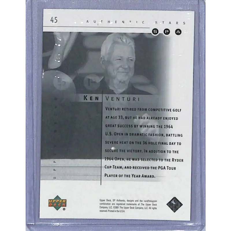 2001 Upper Deck SP Authentic Preview #45 Ken Venturi NM-MT Golf Card - Other