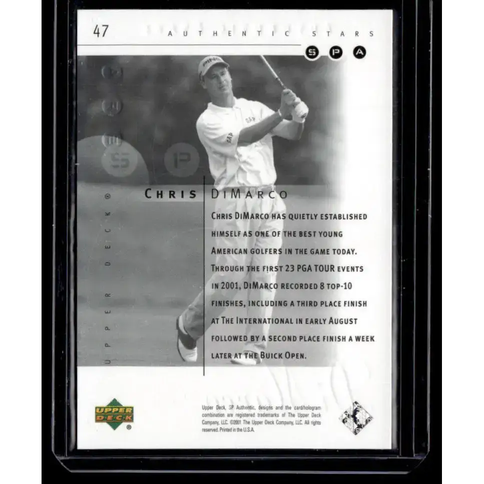 2001 Upper Deck SP Authentic Preview #47 Chris DiMarco NM-MT Golf Card - Other