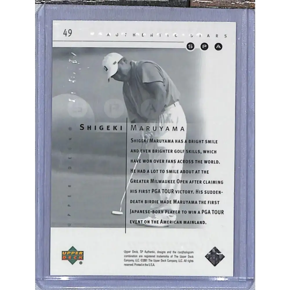 2001 Upper Deck SP Authentic Preview #49 Shigeki Maruyama NM-MT Golf Card - Golf Card Single